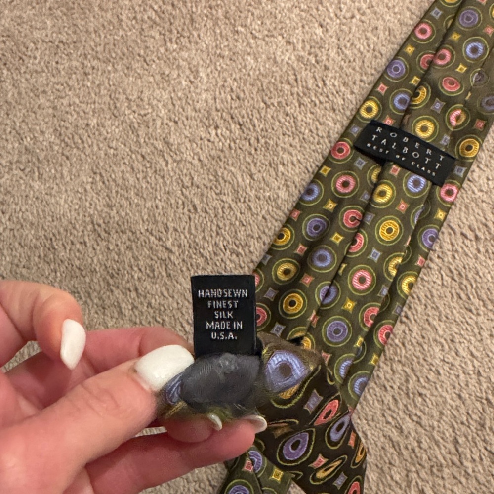 Robert Talbott Concentric Circles Multicolor Silk… - image 4